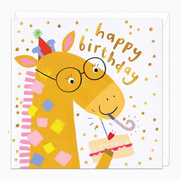 Greeting Card-H249 - Giraffe Birthday Card-Whistlefish