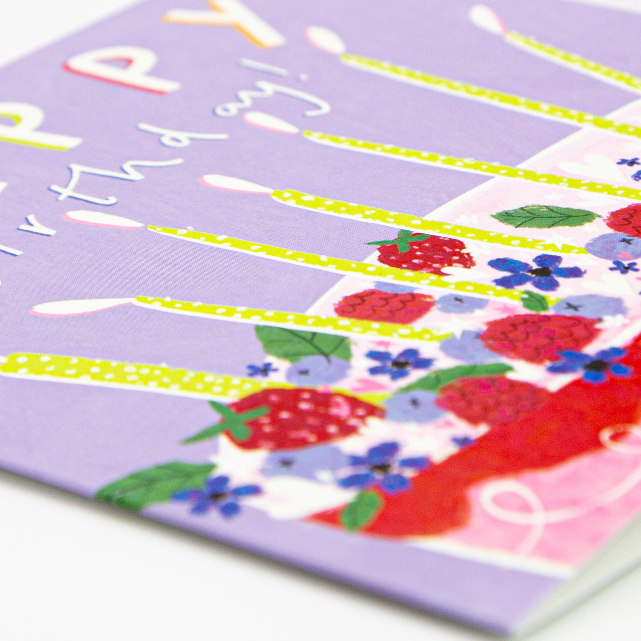 Greeting Card-G553 - Glow in the Dark Pink Cake Birthday Card-Whistlefish