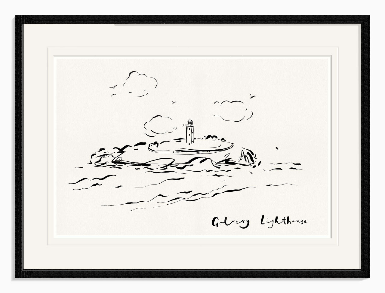 Framed Print-WF1098F - Godrevy Lighthouse Framed Print-Whistlefish