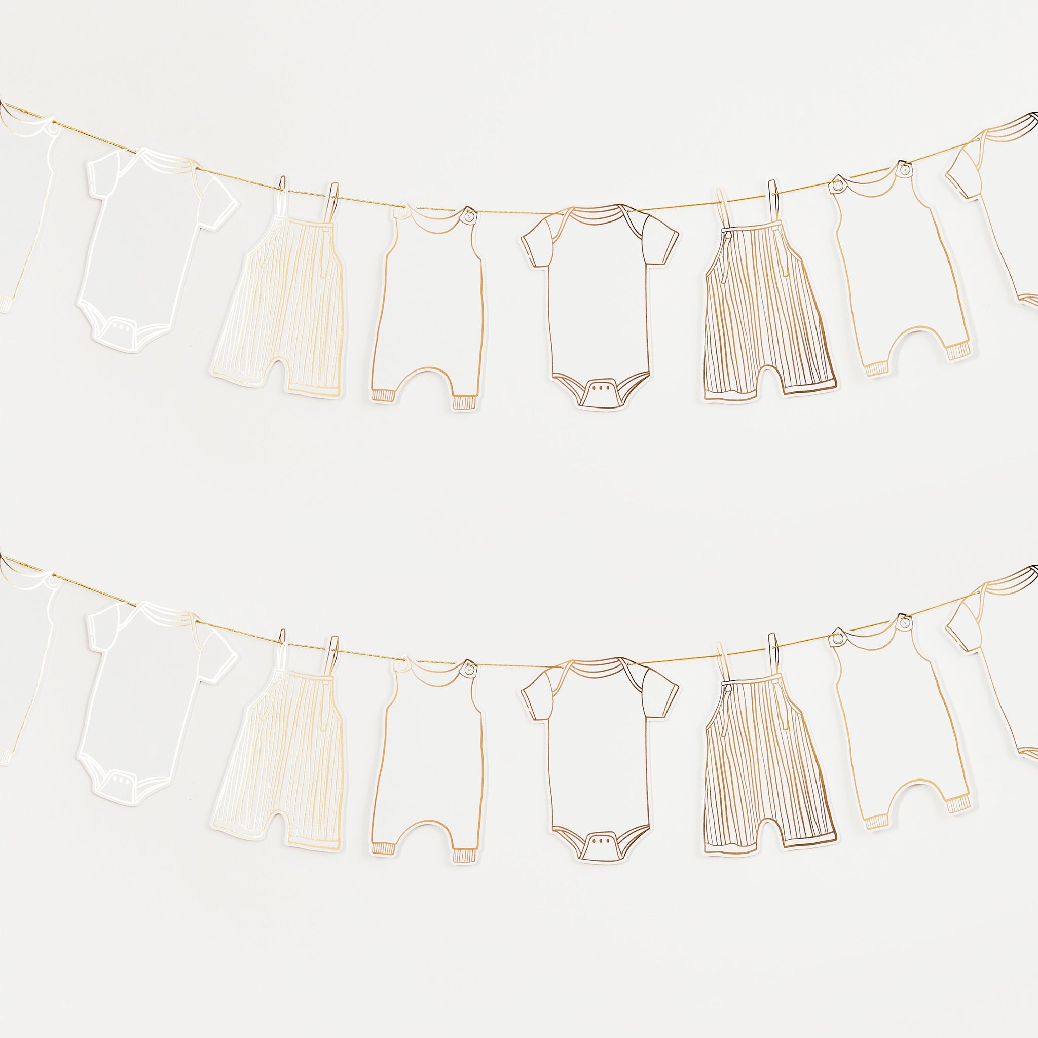 Bunting - HBBS203 - Gold Babygrow Garland - Gold Babygrow Garland - Whistlefish