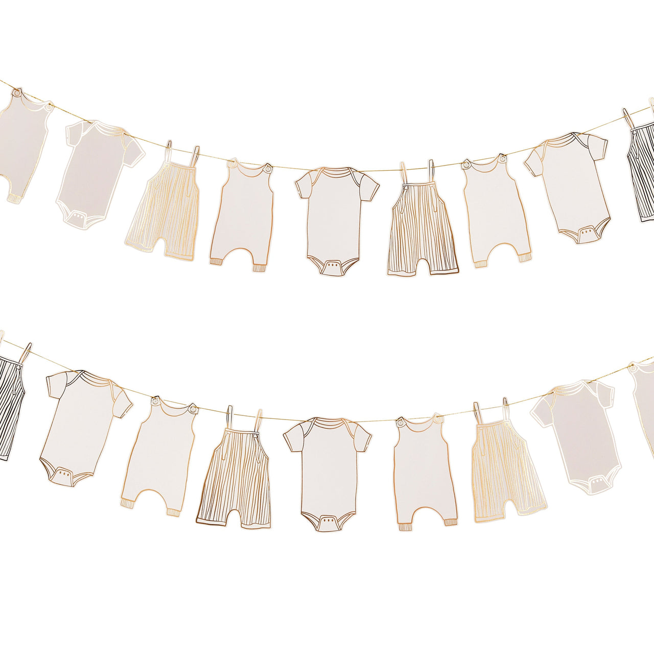 Bunting - HBBS203 - Gold Babygrow Garland - Gold Babygrow Garland - Whistlefish