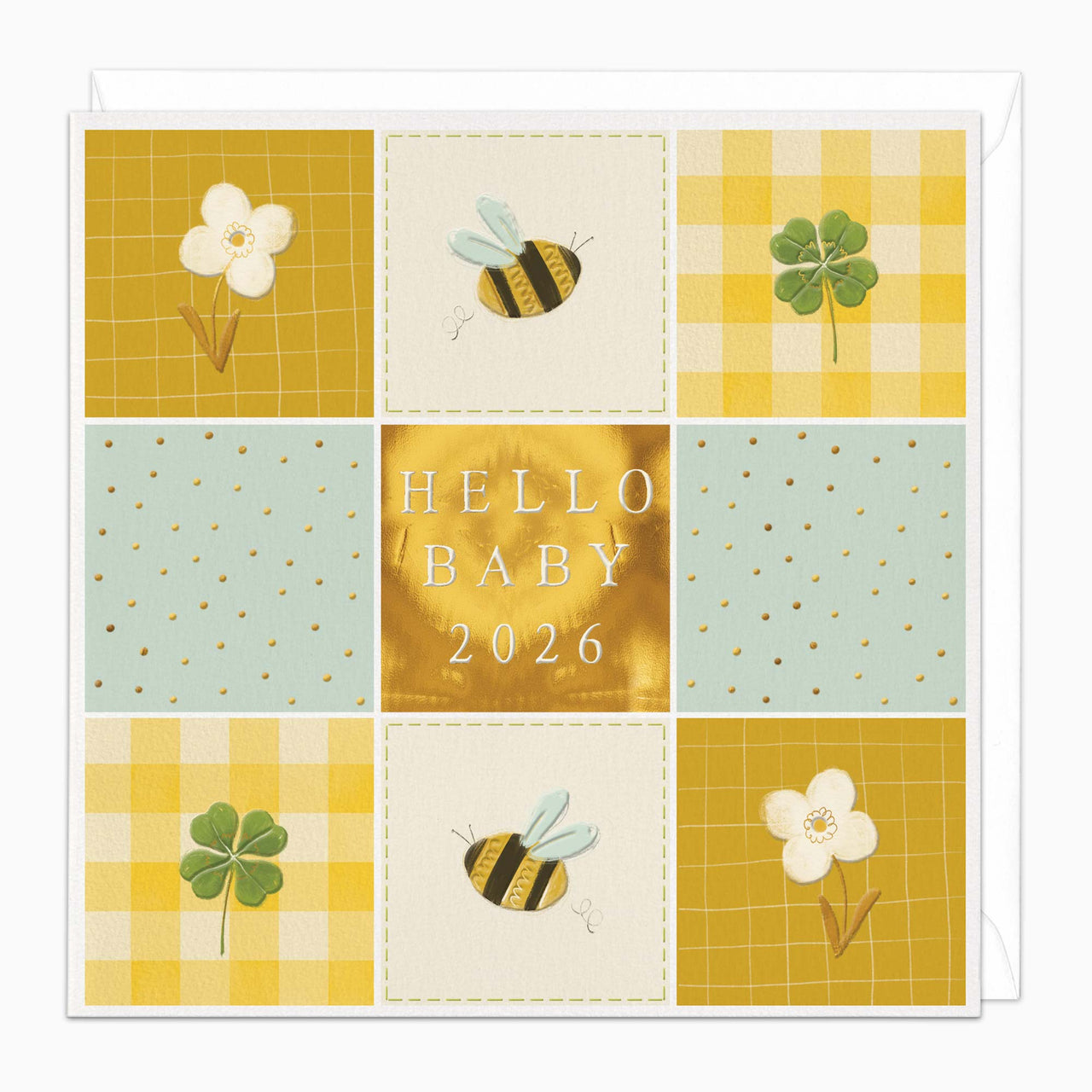 Greeting Card-G549 - Gold Block Baby 2026 Card-Whistlefish