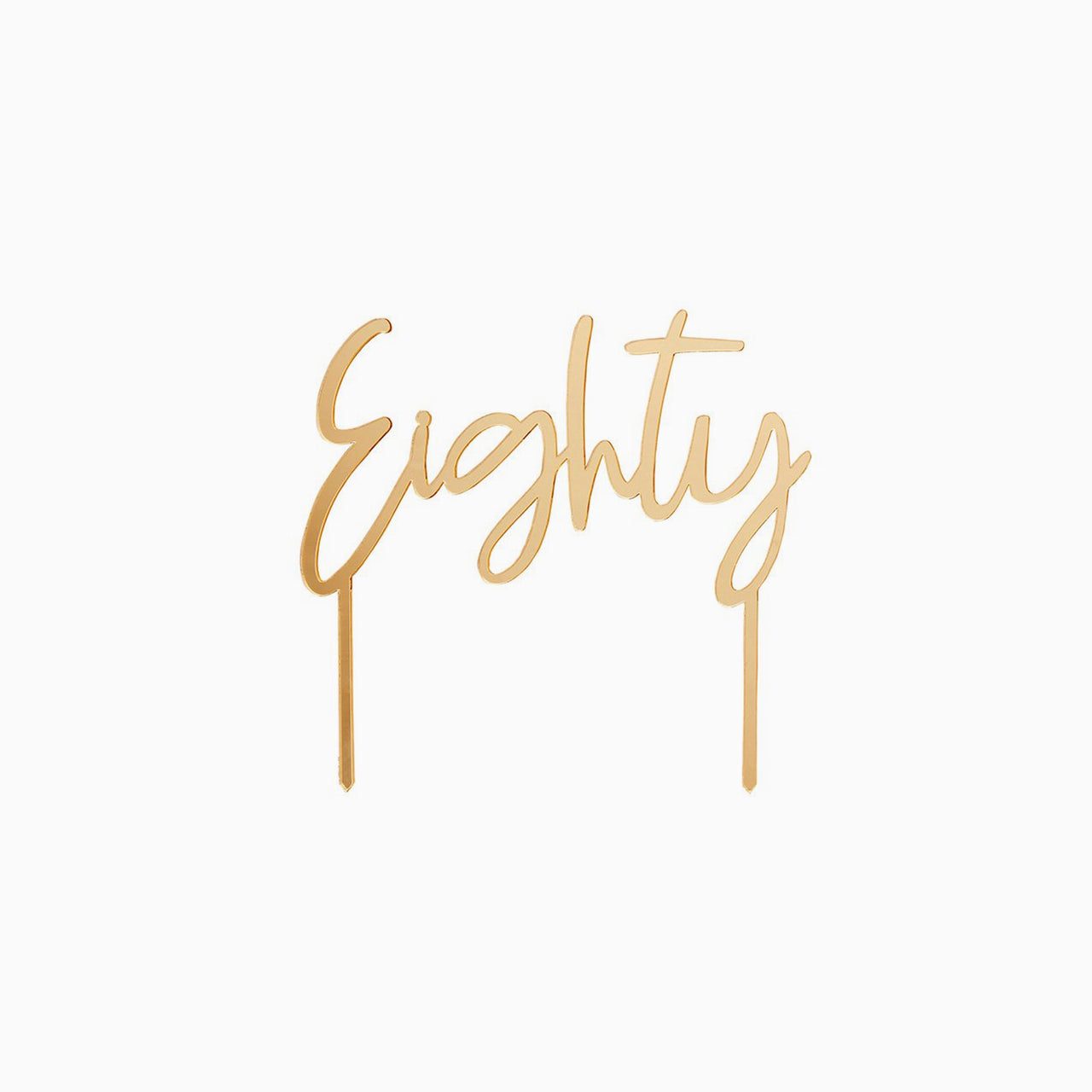 Cake Topper-HBMB108 - Gold Eighty Acrylic Cake Topper-Hootyballoo