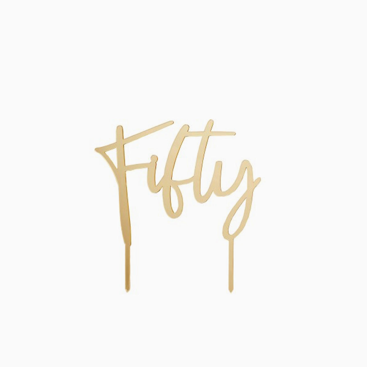 Cake Topper-HBMB105 - Gold Fifty Acrylic Cake Topper-Hootyballoo