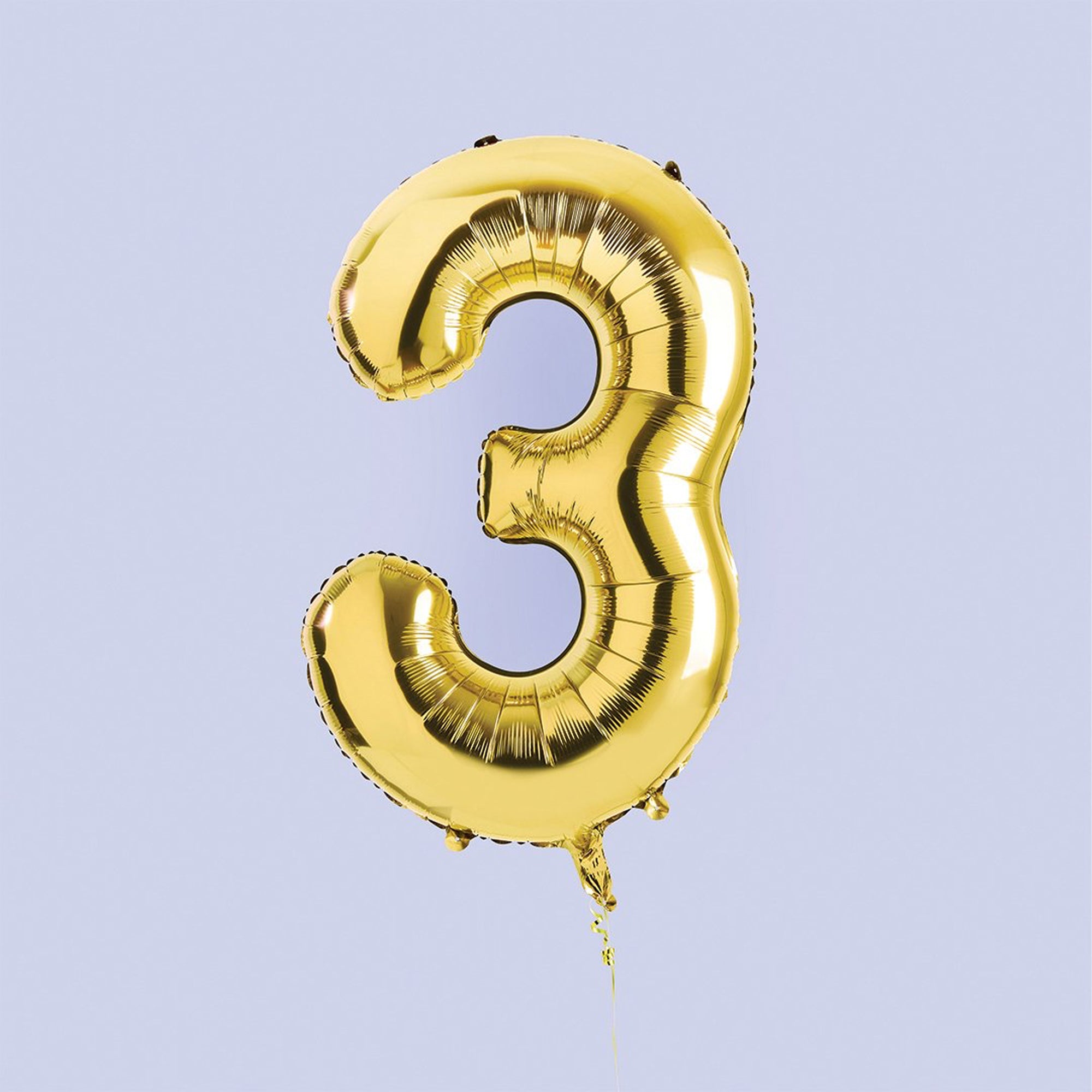Balloons-HBNB103 - Gold Number 3 Foil 34\" Balloon-Hootyballoo