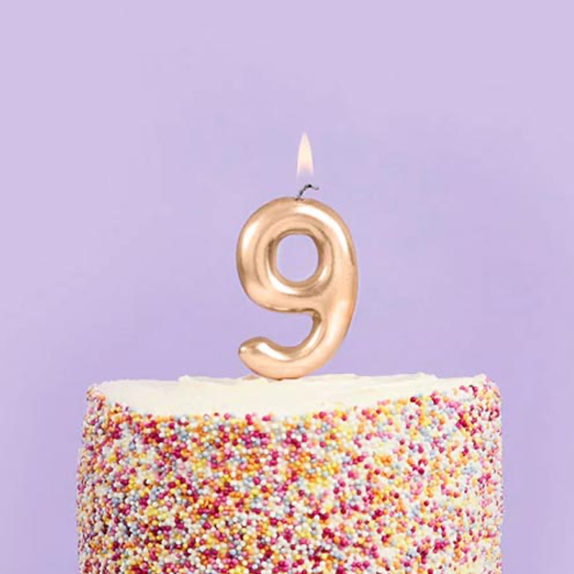 Party Candle-HBMM190 - Gold Number 9 Candle-Hootyballoo