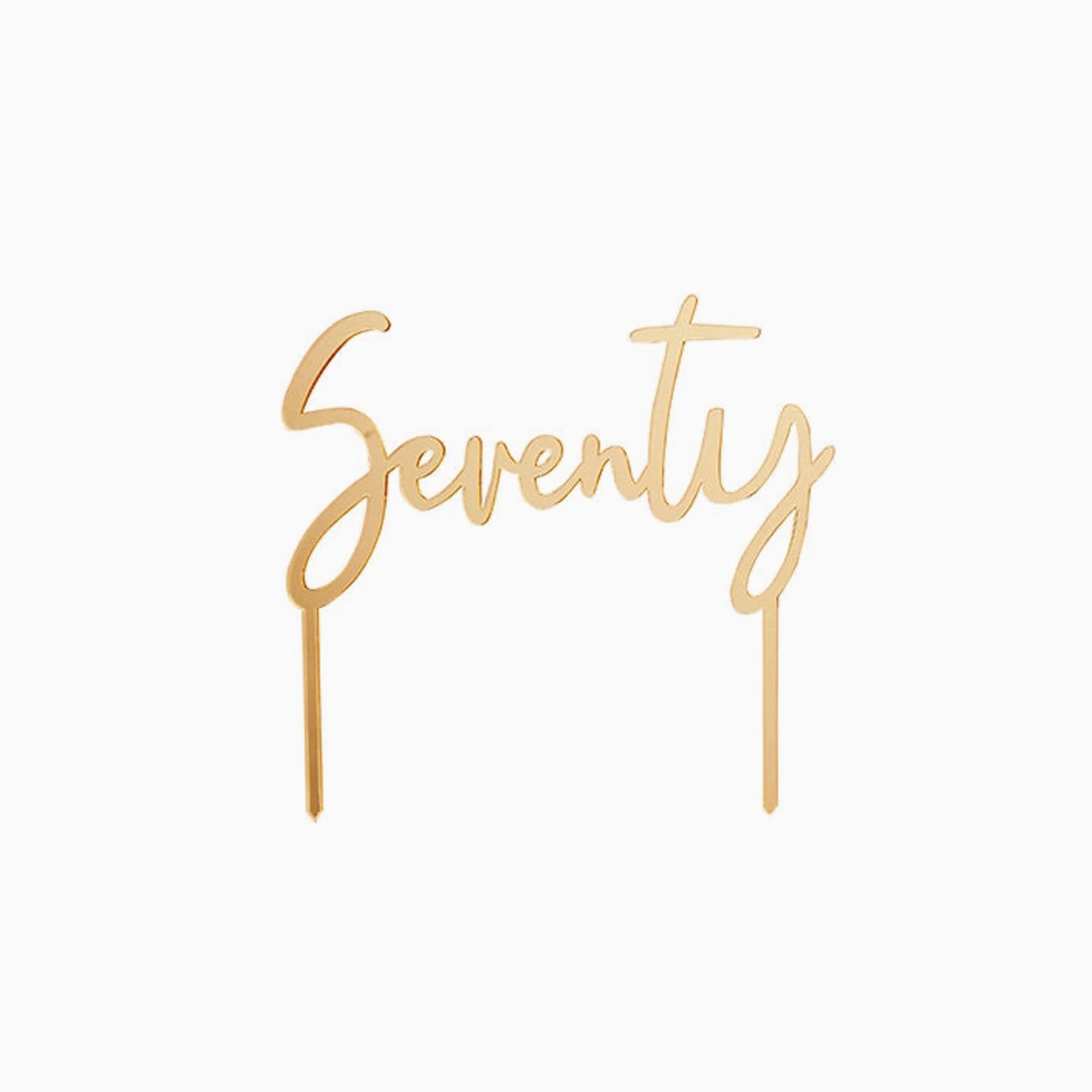 Cake Topper-HBMB107 - Gold Seventy Acrylic Cake Topper-Hootyballoo