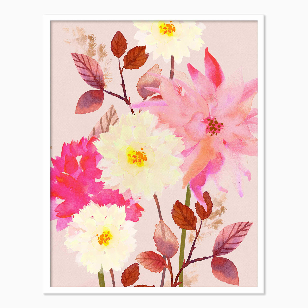 Framed Print-WF1147F - Golden Petal Whisper Medium Framed Print-Whistlefish