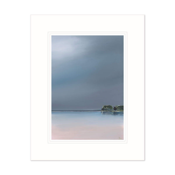 Grey Dawn On Towan Beach Mounted Print - Whistlefish