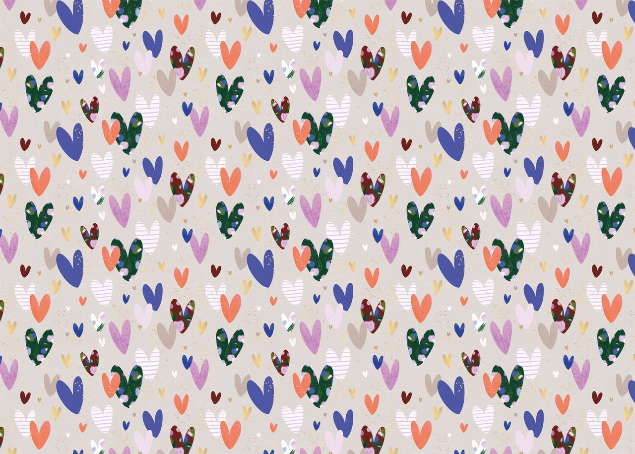 Wrapping Paper - GWP63 - Grey Heart Wrapping Paper - Grey Heart Wrapping Paper - Whistlefish