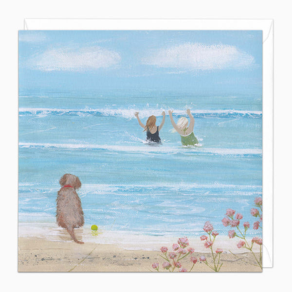 Greeting Card-H240 - Hannah Cole Two Swimmers Art Card-Hannah Cole