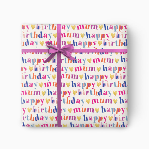 Happy Birthday Mum Wrapping Paper - Whistlefish