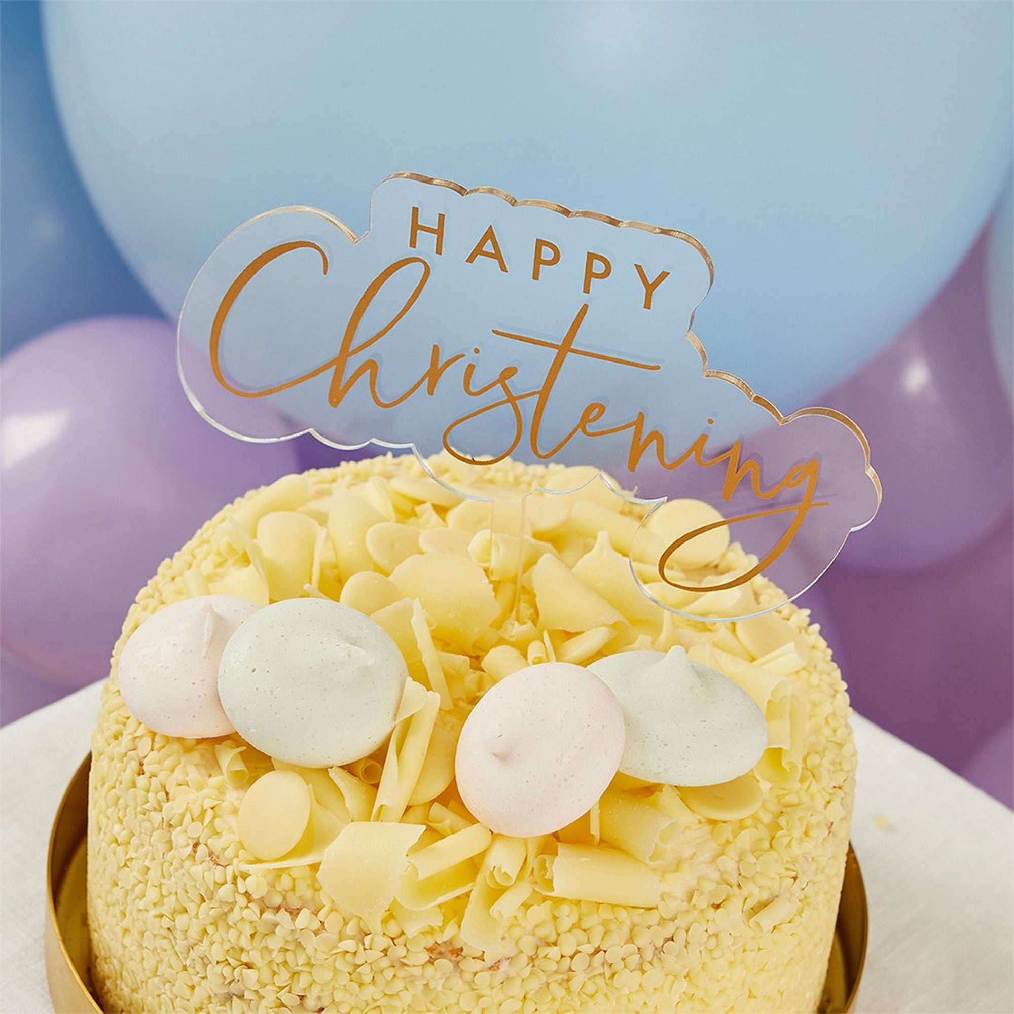 Cake Topper-HBHC106 - Happy Christening Cake Topper-Hootyballoo