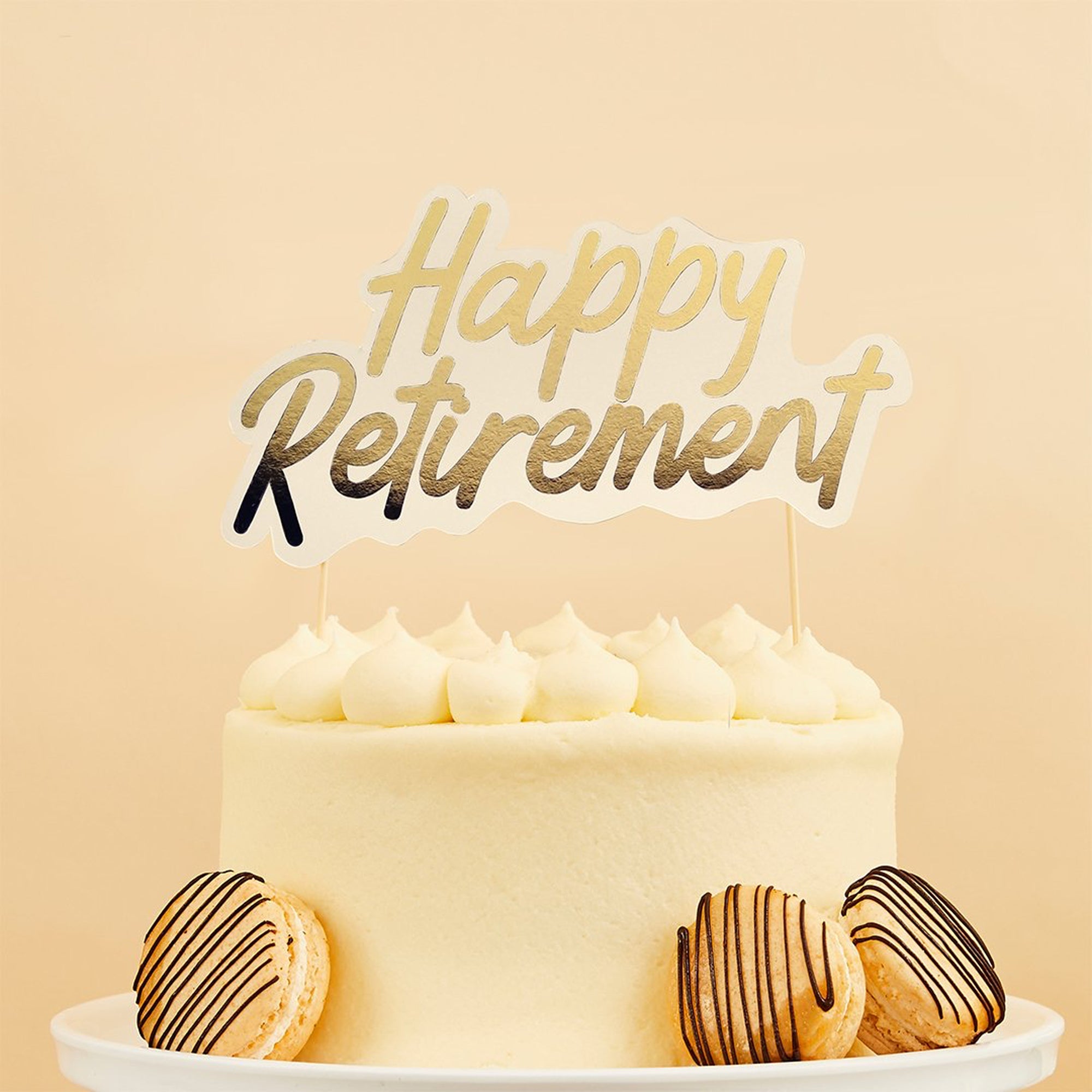 Cake Topper-HBHR102 - Happy Retirement Card Cake Topper-Hootyballoo