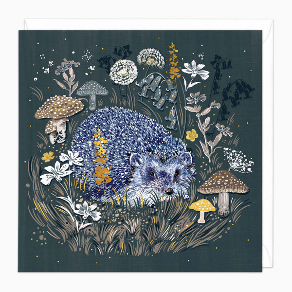 Greeting Card-H132 - Hedgehog in the Hedgerow Art Card-Whistlefish
