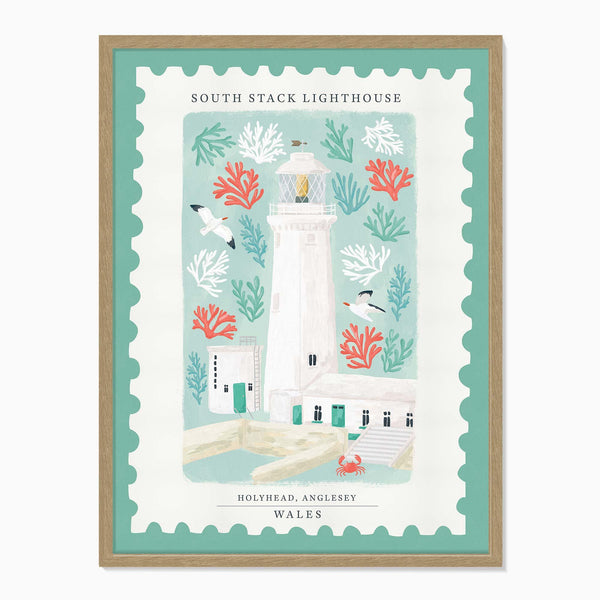 Holyhead Stamp Large Framed Print - Whistlefish