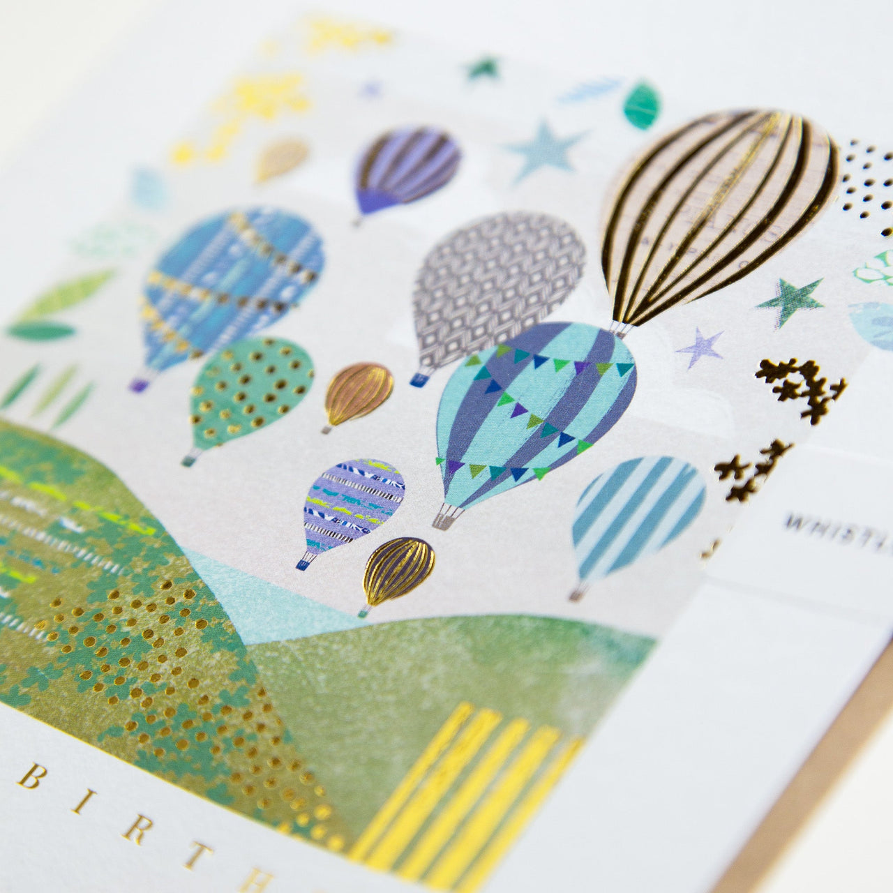 Greeting Card-E573 - Hot Air Balloon Happy Birthday Card-Whistlefish