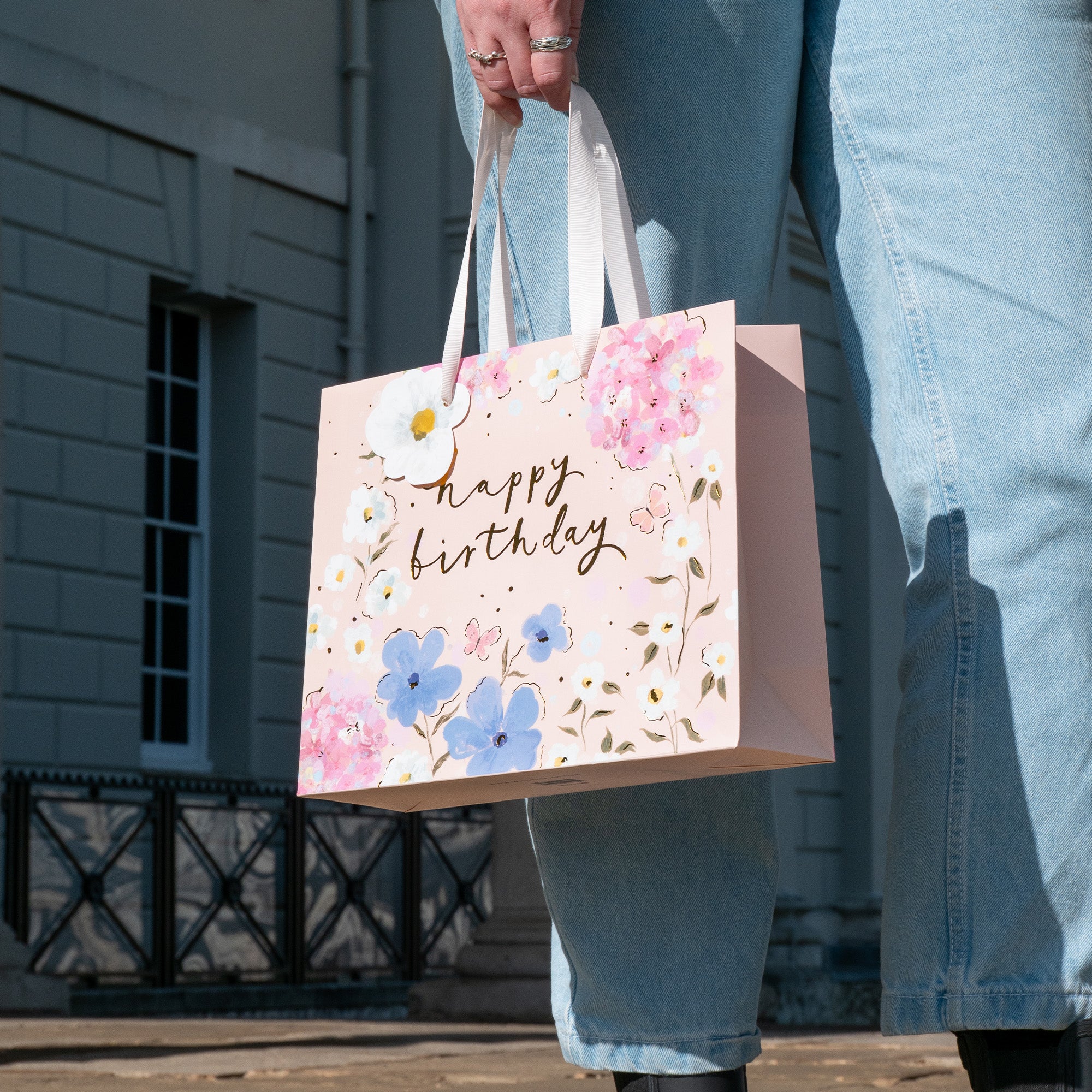 Gift Bag-WGB02MB - Hydrangea Garden Medium Gift Bag-Whistlefish