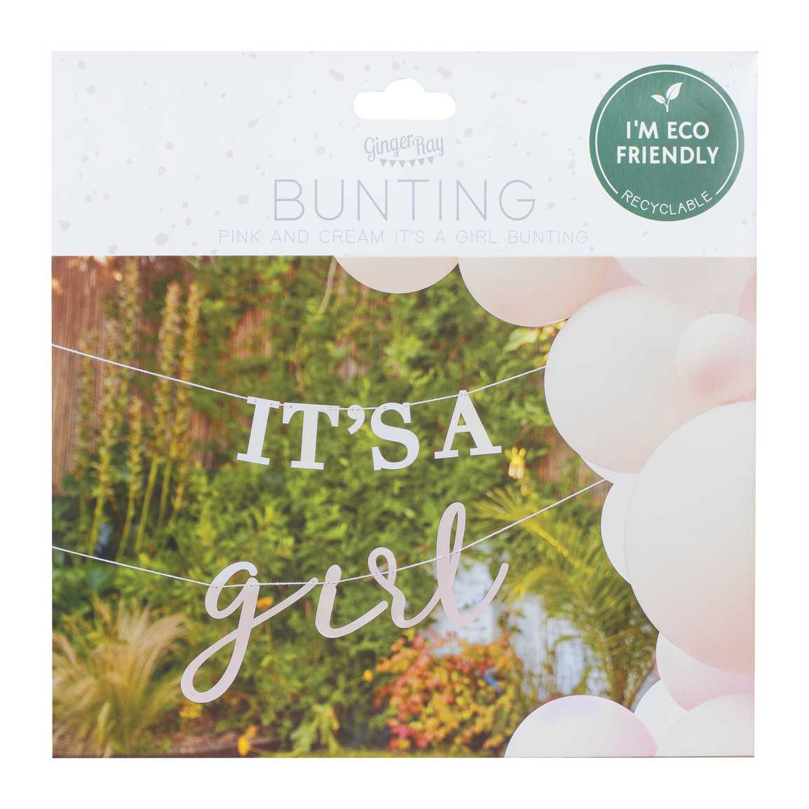 Bunting - HEB-127 - It's a Girl Baby Shower Bunting - It's a Girl Baby Shower Bunting - Whistlefish