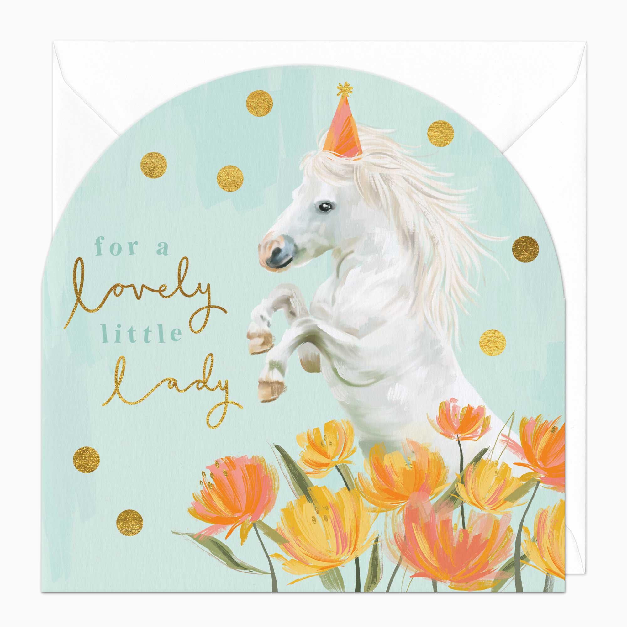 Greeting Card-F354 - Little Lady Horse Arch Card-Whistlefish