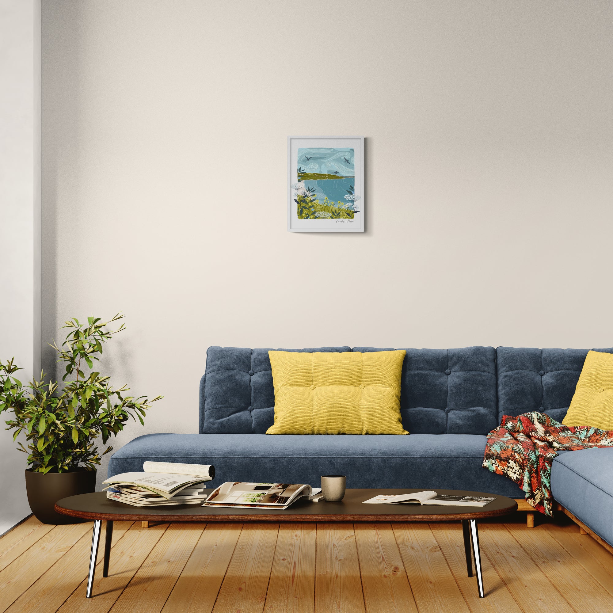 Carbis Bay Lino Framed Print - Whistlefish