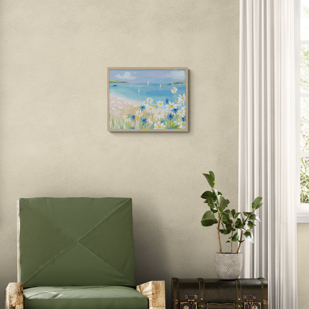 WF1304FS - Clifftop Daisies Framed Print