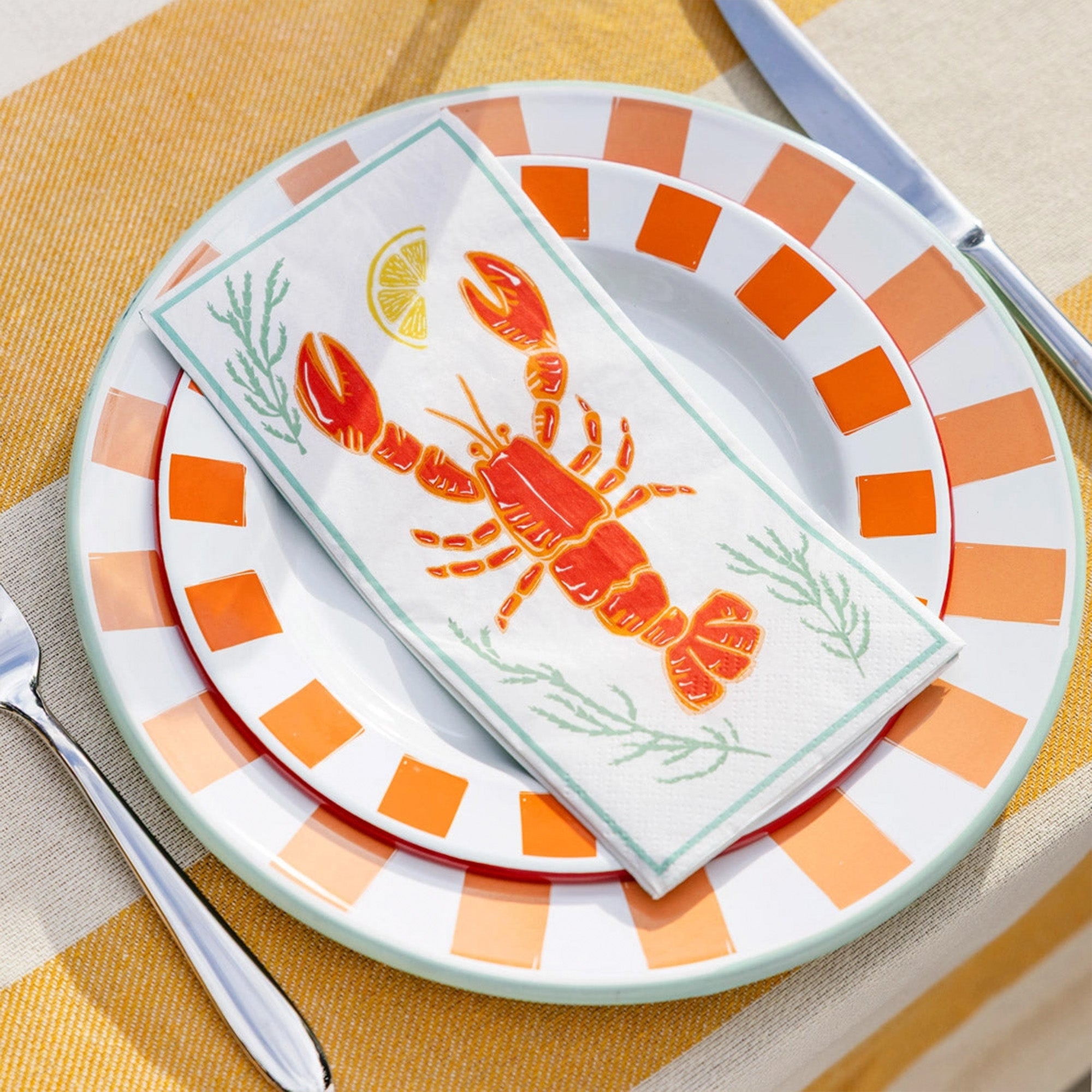 Paper Napkins-LONGNAP-LOBSTER - Lobster Paper Napkins 16 Pack-Talking Tables