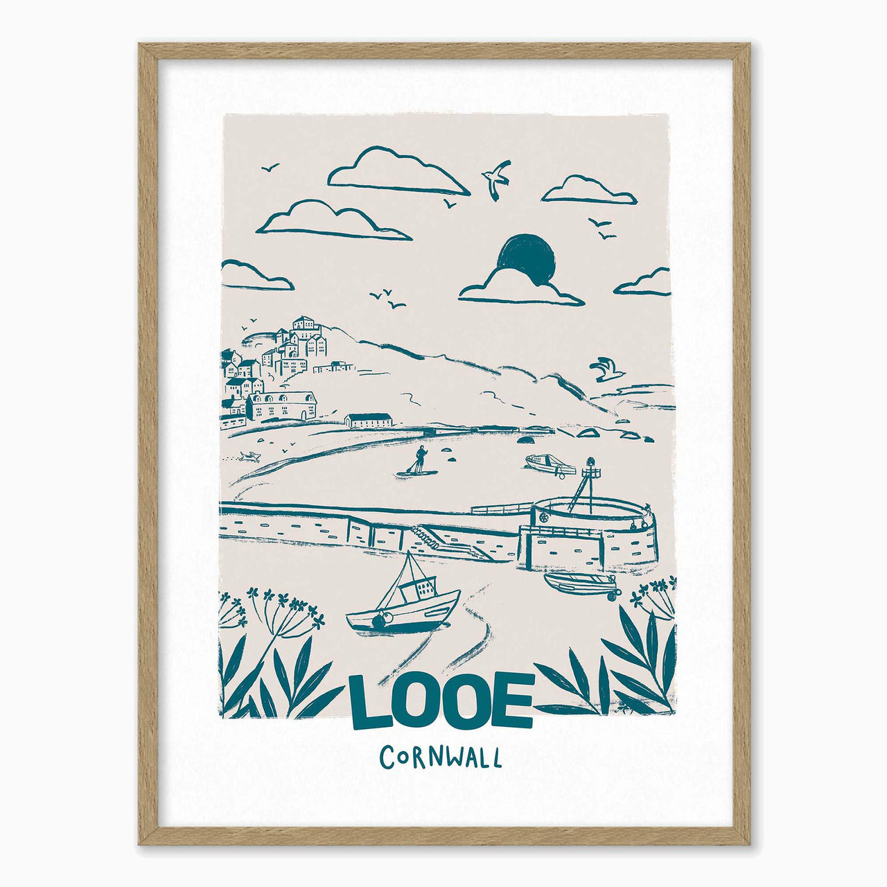Framed Print-WF1259F - Looe Small Framed Print-Whistlefish