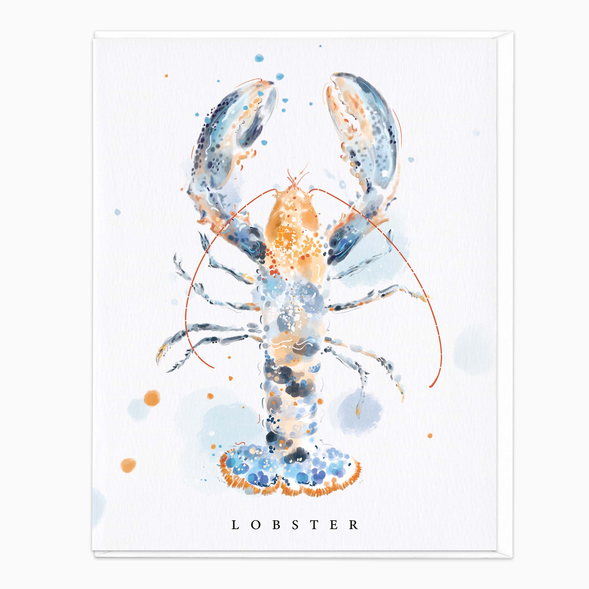 Greeting Card-G622 - Marine Whispers Lobster Card-Whistlefish