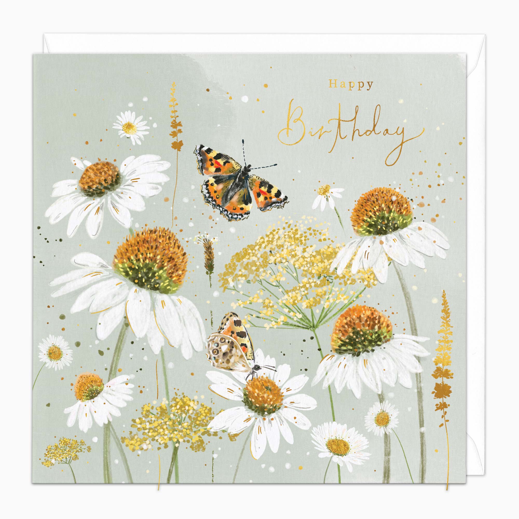 Greeting Card-G545 - Meadow Daisies Birthday Card-Whistlefish