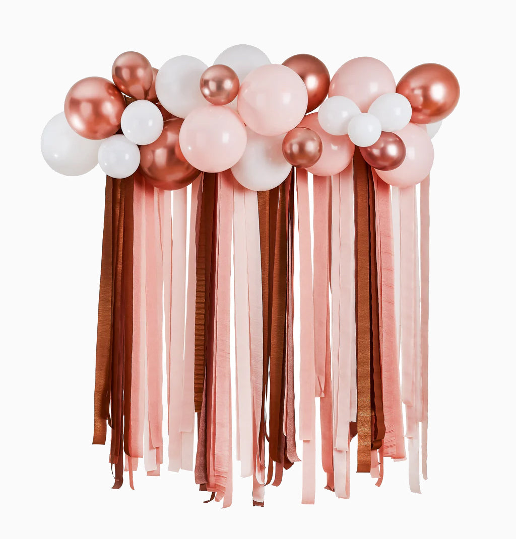 Balloons-HBMM356 - Metallic Balloon & Streamer Backdrop Set-HootyBalloo