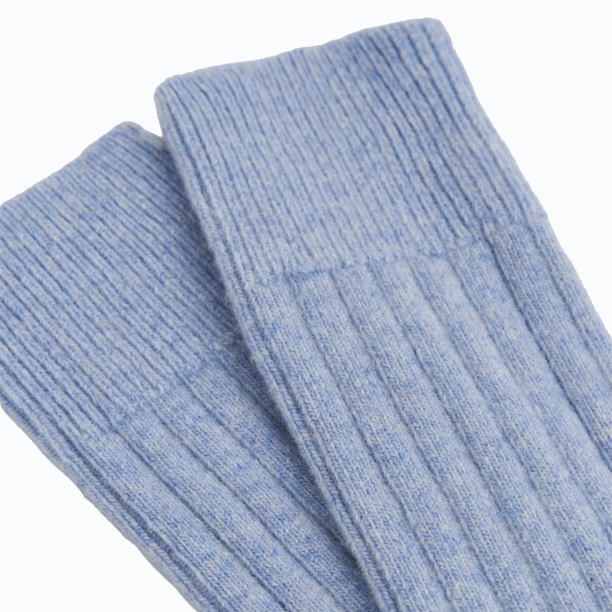 Socks-BEDWOLPBLL25 - Morning Blue Merino Bed Socks-Pairs Socks