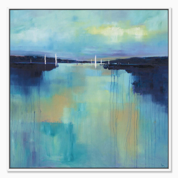 Canvas-ICC124F - New Horizons Large Framed Canvas-Iris Clelford