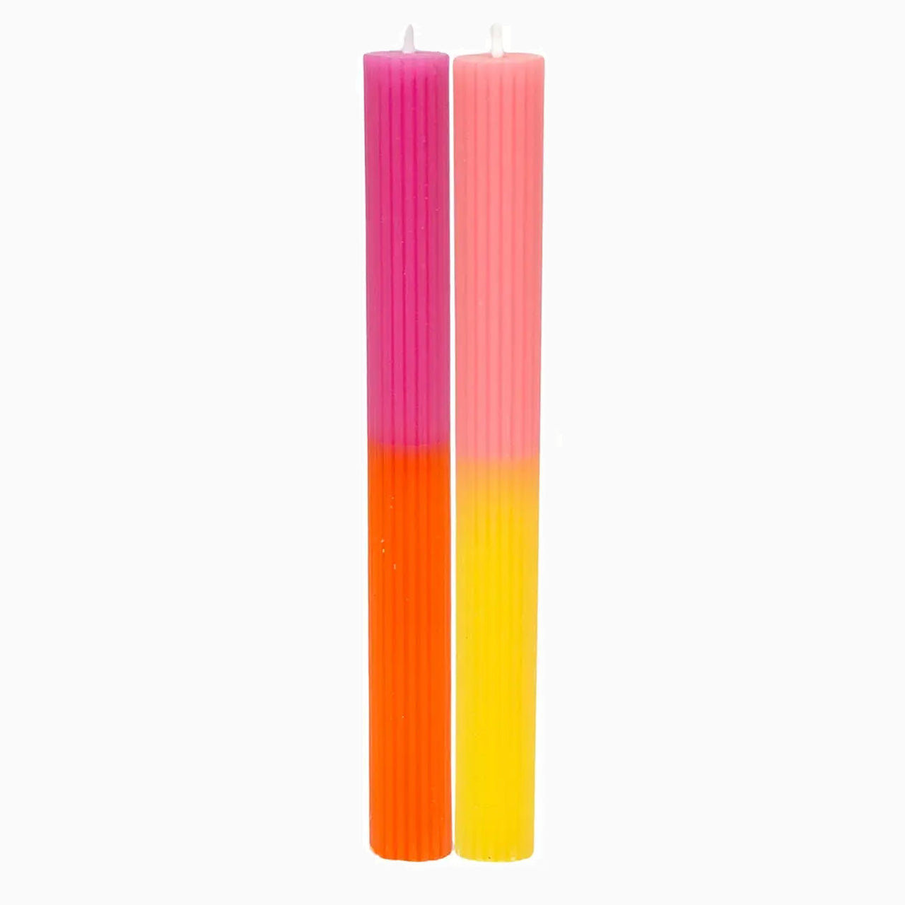Dinner Candles-CNDL-2TONE-P - Ombre Pink Dinner Candles 2 Pack-Talking Tables