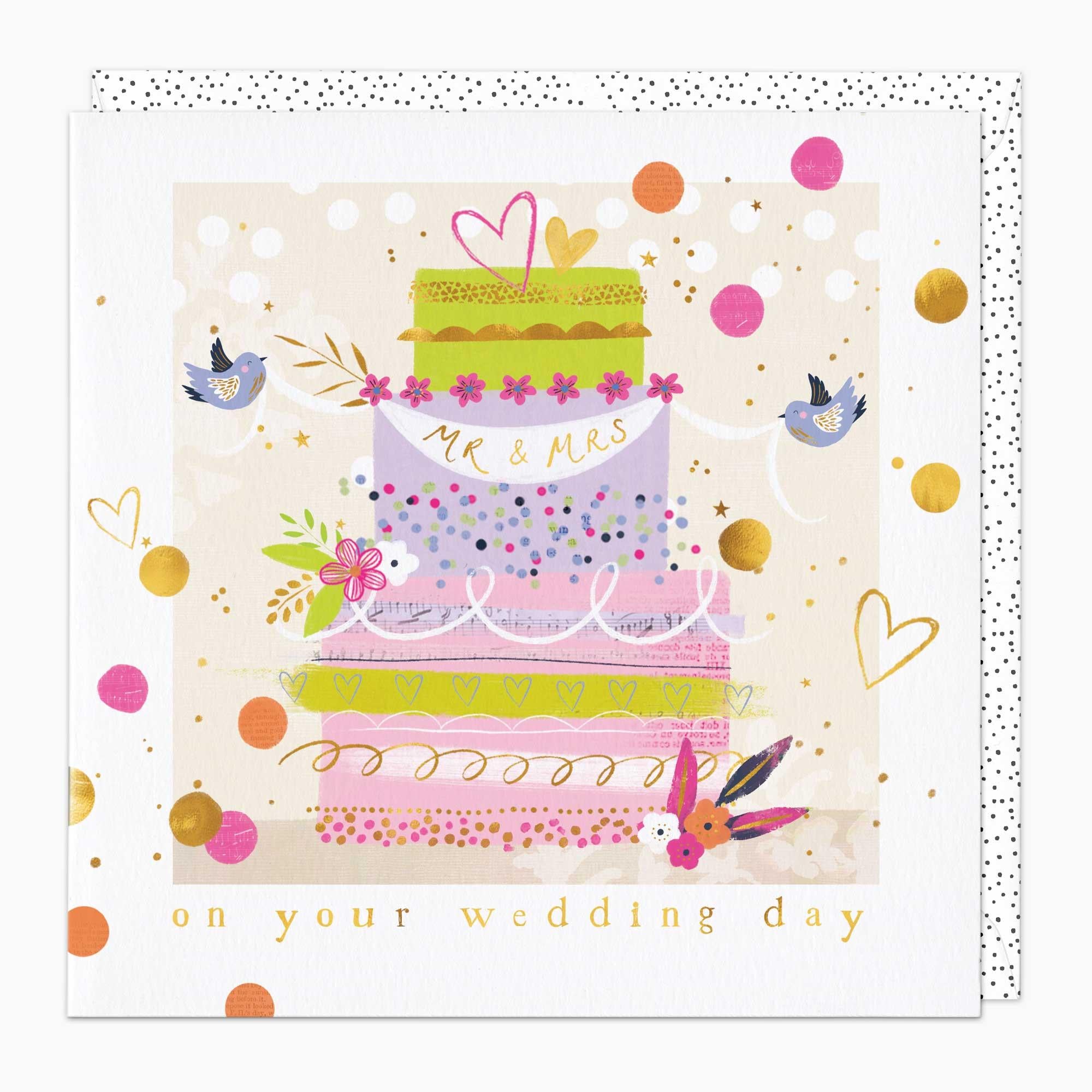 Greeting Card-G115 - On Your Wedding Day Cake Card-Whistlefish