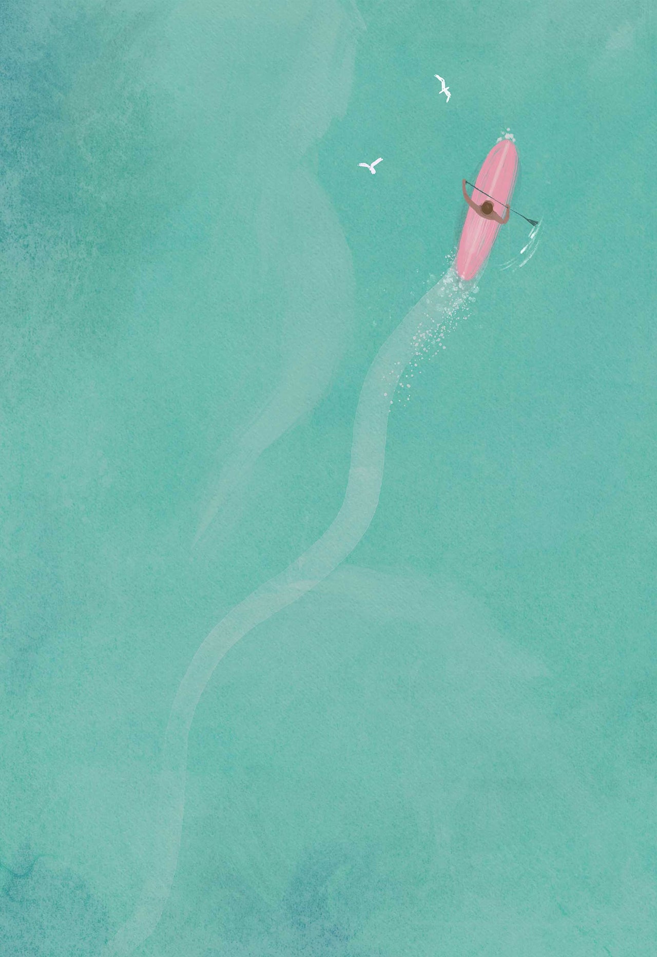 Print-WF1065P - Paddleboarder Art Print-Whistlefish