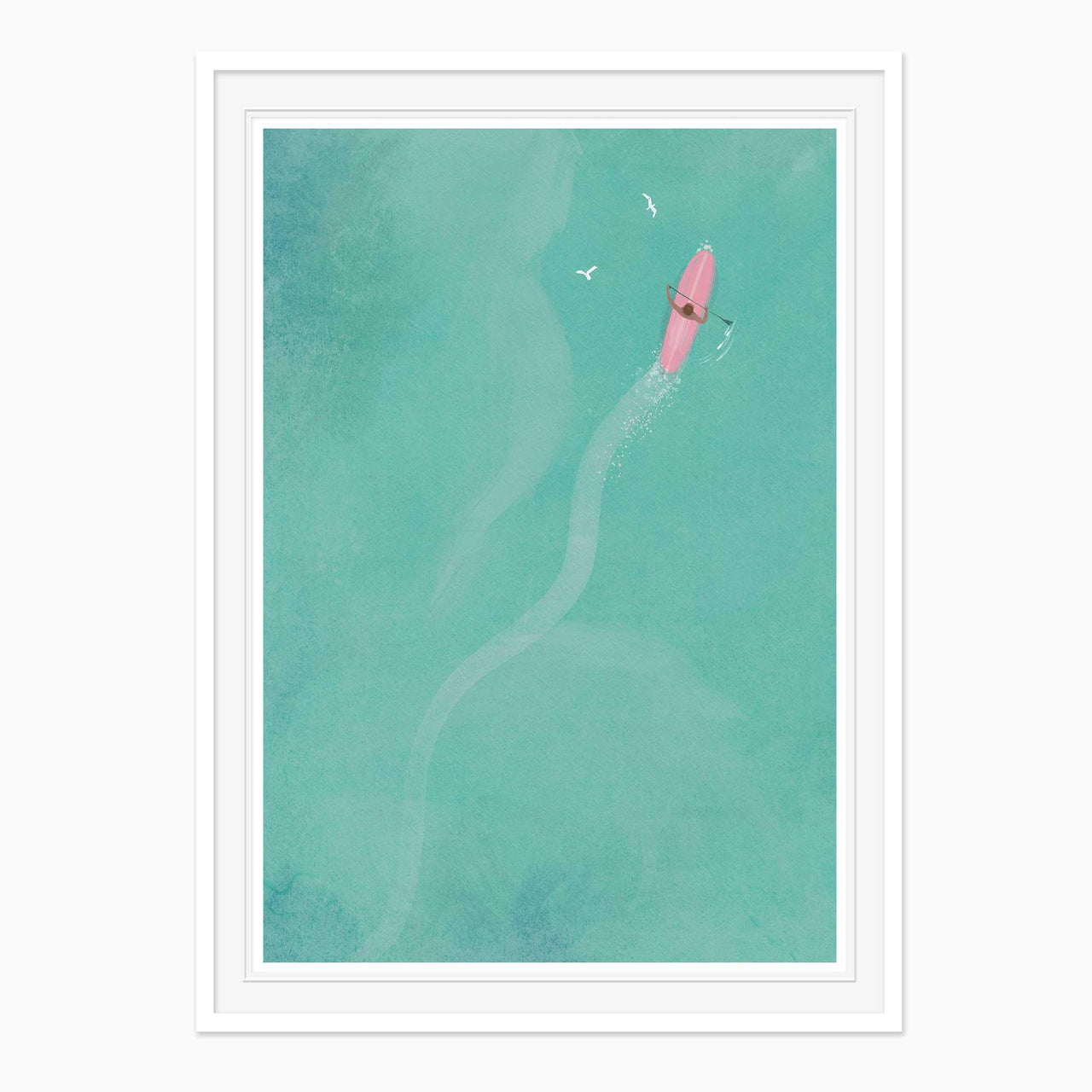 Framed Print-WF1065F - Paddleboarder Framed Large Print-Whistlefish