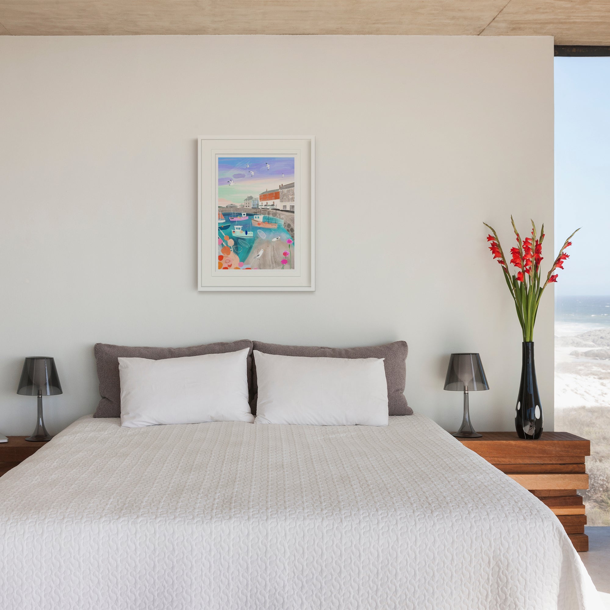 Framed Print-WF1156F - Padstow Pastel Large Framed Print-Whistlefish