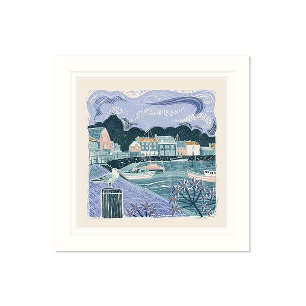 Padstow Quay Summer Mounted Print - Whistlefish