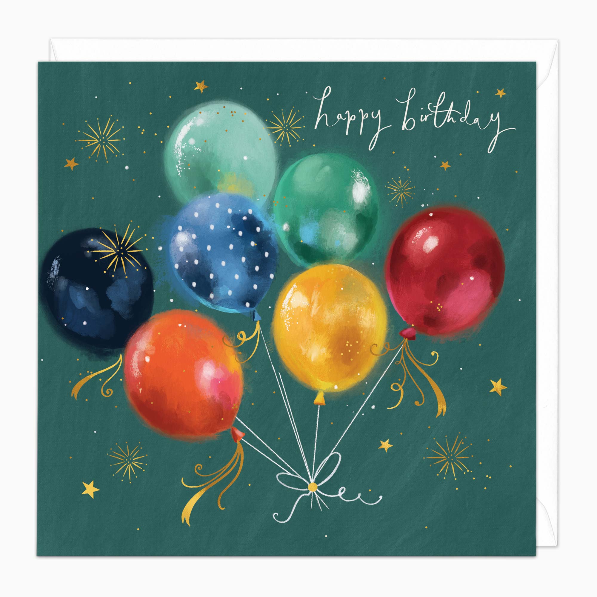 Greeting Card-H072 - Painted Balloons Birthday Card-Whistlefish