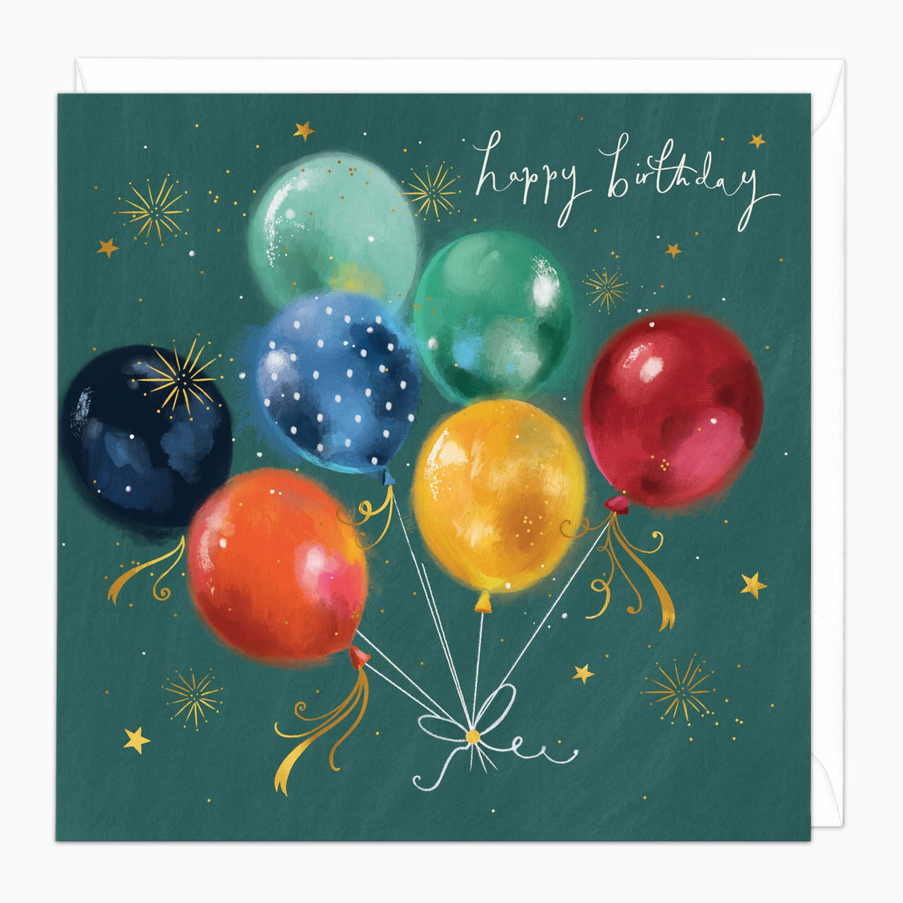 Greeting Card-H072 - Painted Balloons Birthday Card-Whistlefish