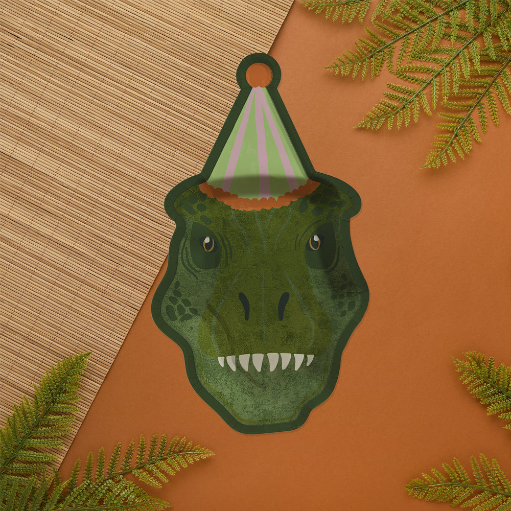 Paper Plates-HBPD103 - Party T-Rex Paper Plates-Hootyballoo