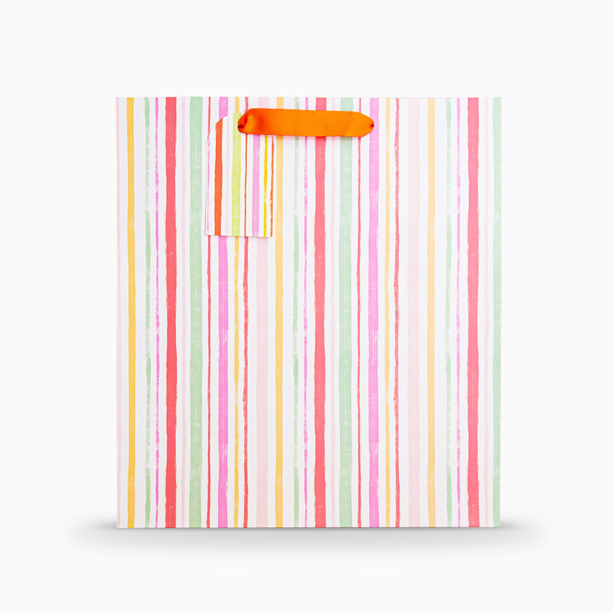 Gift Bag-WGB06LB - Pink Stripes Large Gift Bag-Whistlefish