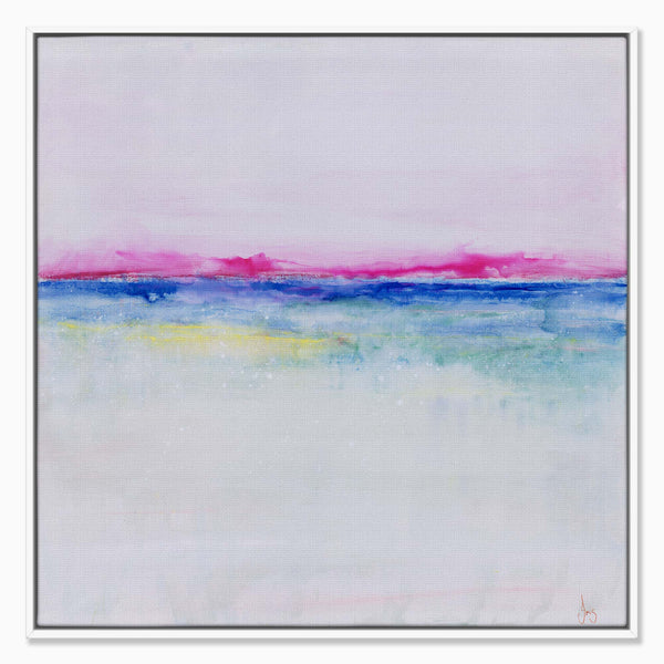 Canvas-ICC133F - Pink Sunset Framed Canvas-Iris Clelford