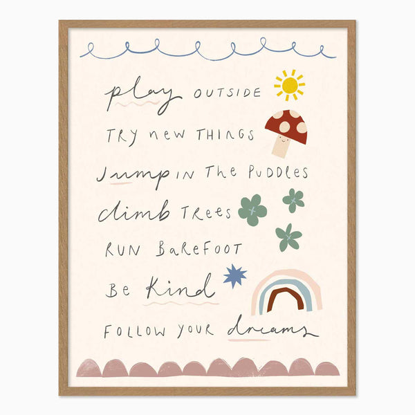 Play Outside Medium Framed Print - Whistlefish