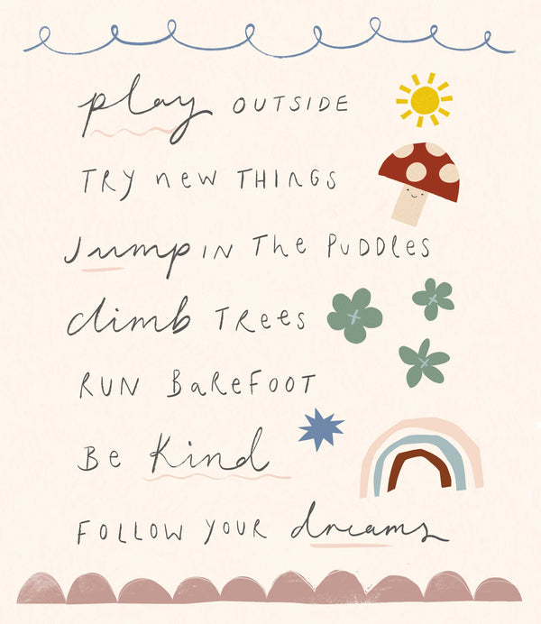 Play Outside Small Art Print - Whistlefish