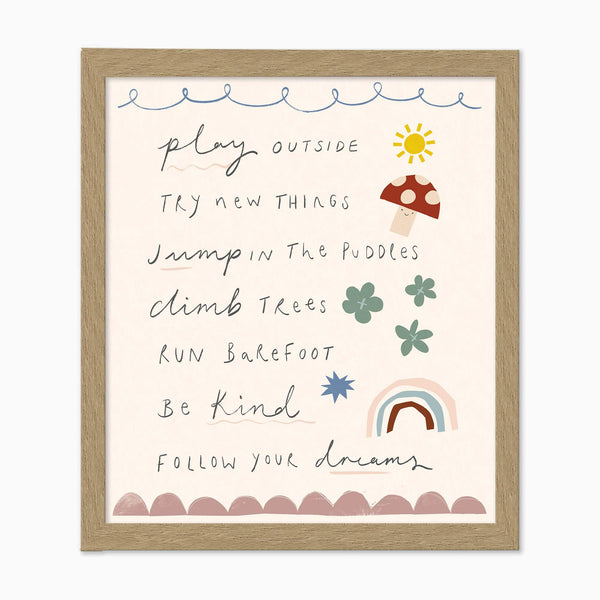 Play Outside Small Framed Print - Whistlefish