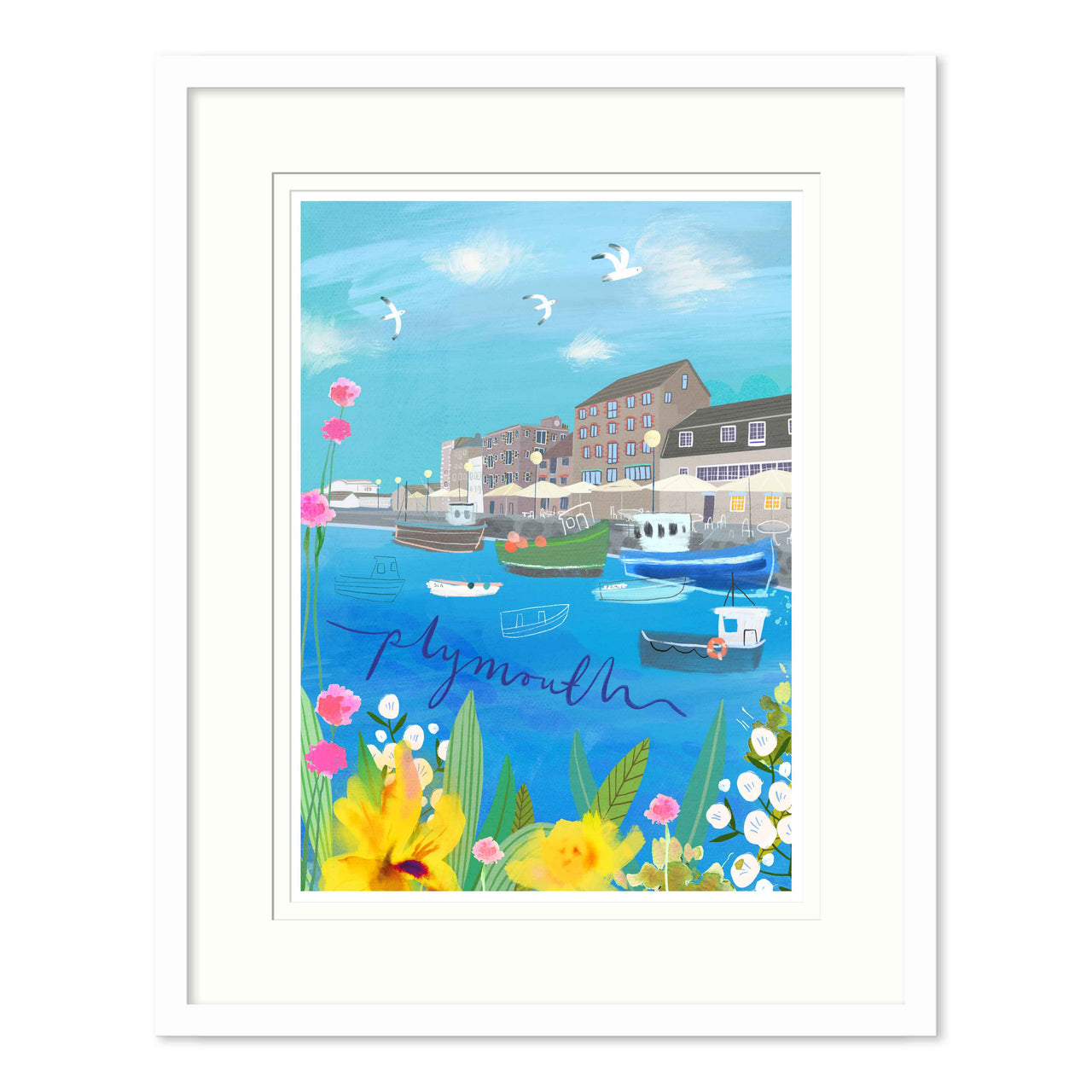 Framed Print-WF896F - Plymouth Med Framed Print-Whistlefish