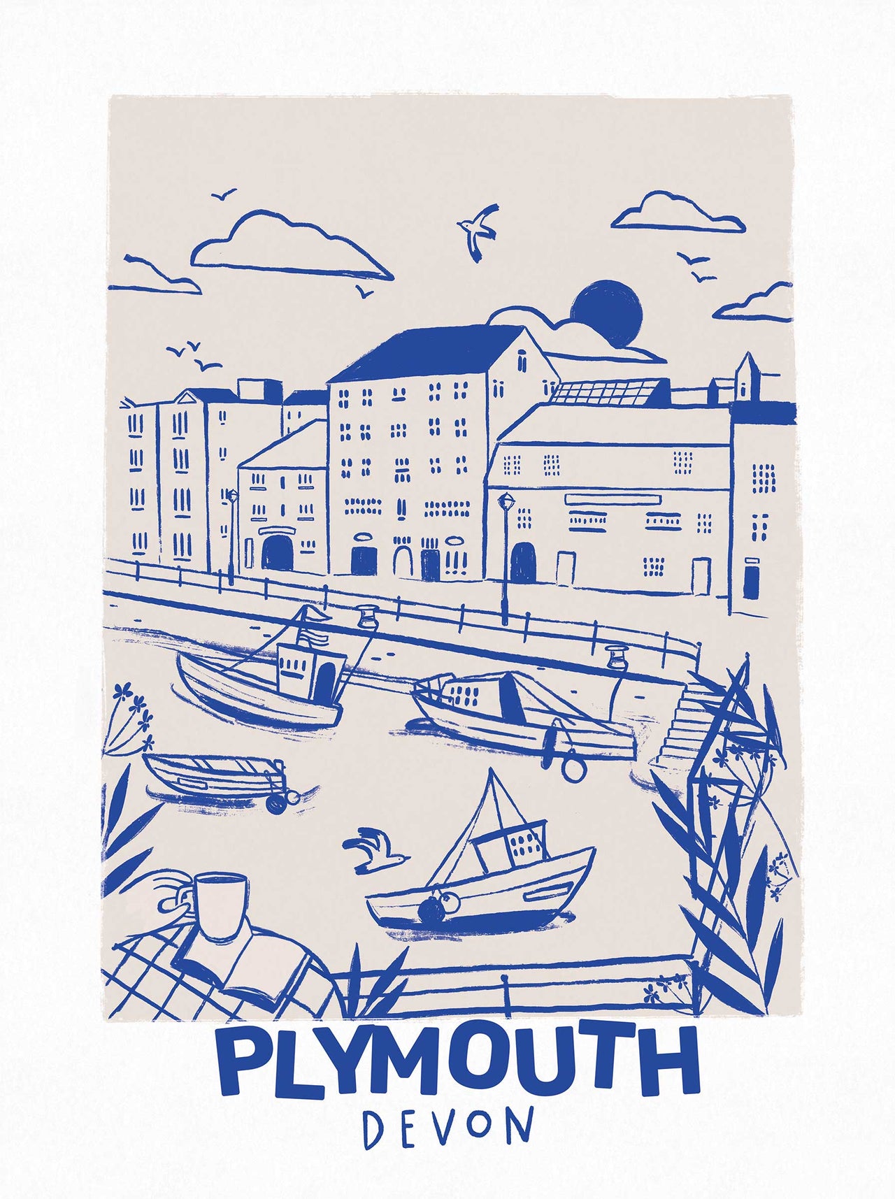 Framed Print-WF1262F - Plymouth Small Framed Print-Whistlefish