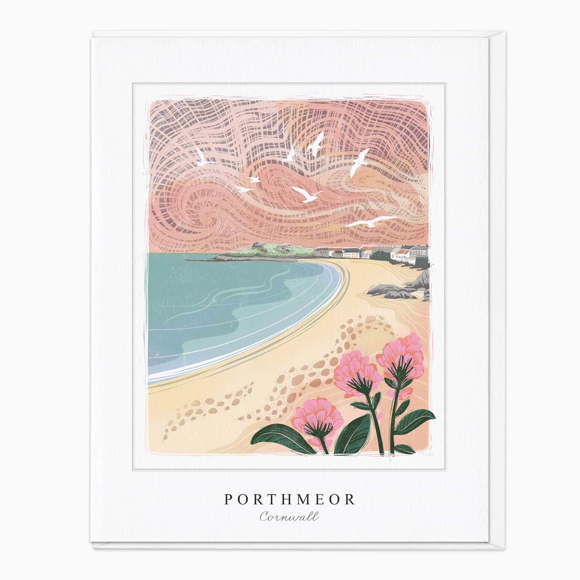 Greeting Card-G331 - Porthmeor Lino Art Card-Whistlefish